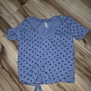 Blue Polka Dot Women's Top